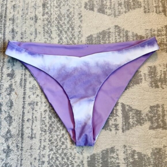 Purple Lavender and White Tie Die Bikini Bottom - Picture 1 of 4